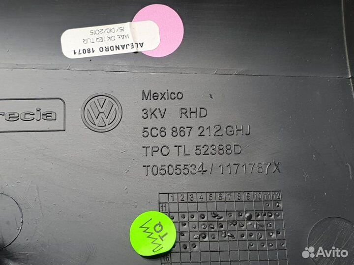 Дверная карта задняя правая Volkswagen Jetta 6 1.4