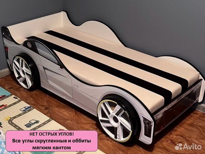 Детская кровать машина с матрасом