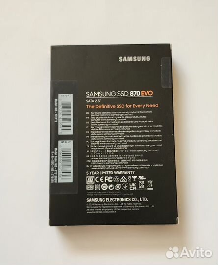 SSD samsung 870 EVO MZ-77E1T0BW 1TB 2.5