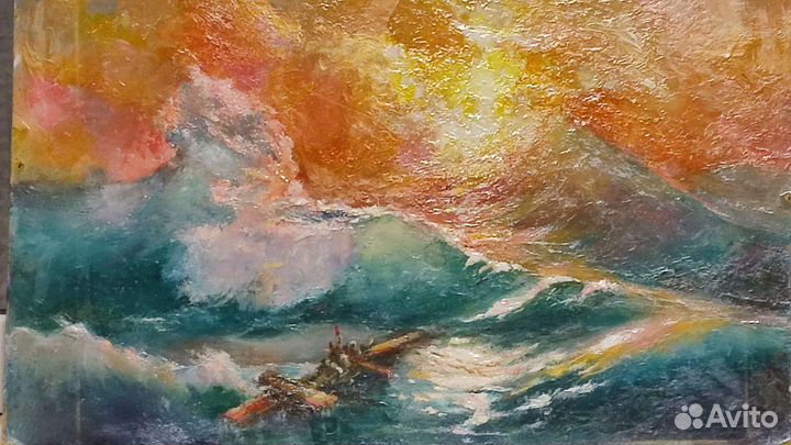 Картина маслом кораблекрушение