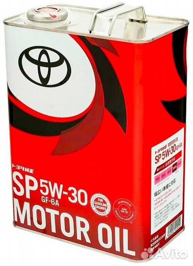 Toyota Motor Oil 5W-30 4л синтетика SP