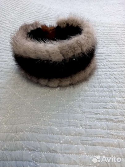 Повязка ободок на голову из норки