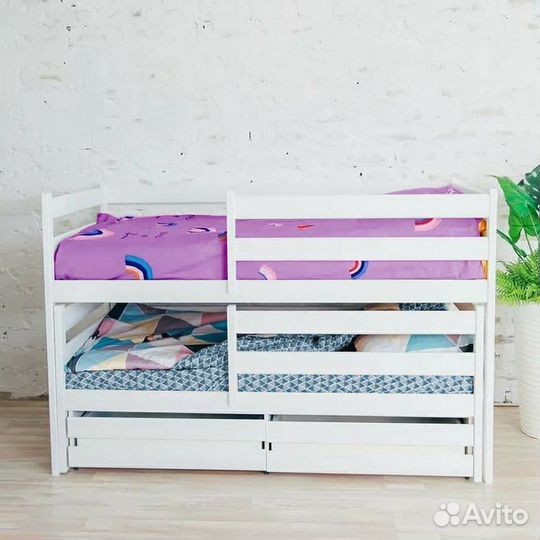 Кроватка берёза от 2х лет с доп. местом матрешка э