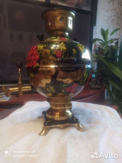 Яркий красивый расписной самовар СССР