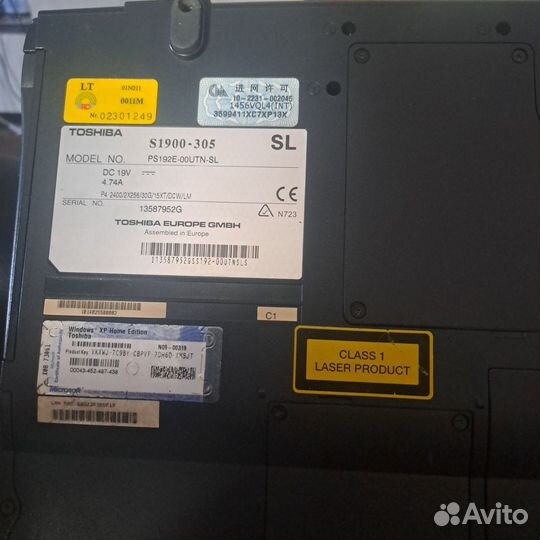 Ноутбук toshiba