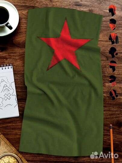 Бандана-бафф с красной звездой военный