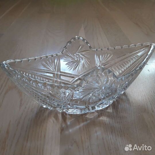 Конфетница хрустальная, ладья