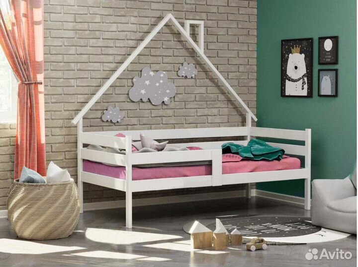 Кроватка MY place Теремок из натурального дерева о