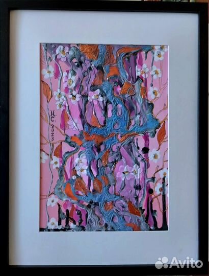 Яркая интерьерная картина. акриловые краски. ручна