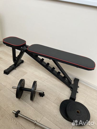 Скамья для жима и штанга