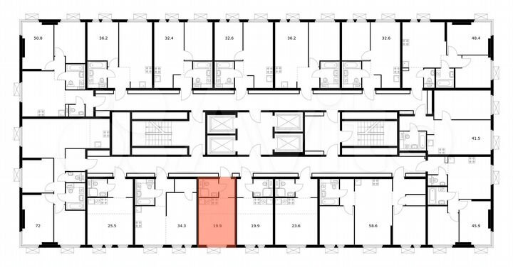 Квартира-студия, 19,9 м², 29/33 эт.