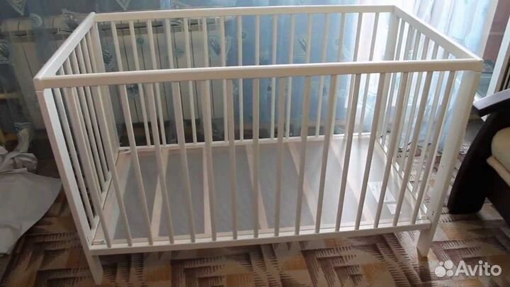 Кроватка детская IKEA цвет светлого дерева