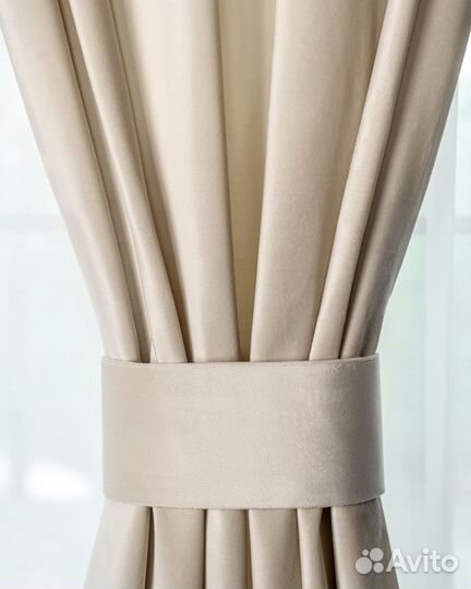 Комплект штор бархат Беллиссимо Ванильный крем