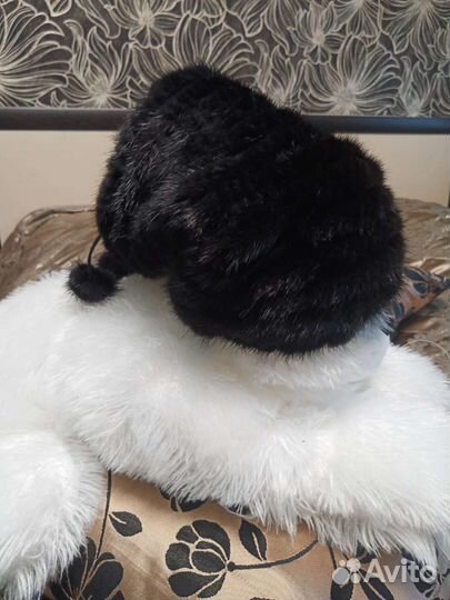 Шапка норковая вязаная