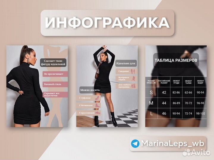 Инфографика для маркетплейсов, дизайн карточек