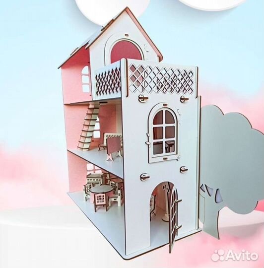 Кукольный домик с мебелью