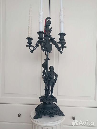 Канделябр рыцарь со штандартом каслинское литьё