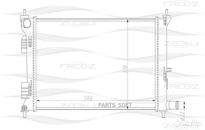 Радиатор охлаждения hyundai Solaris 10- KIA Rio 11