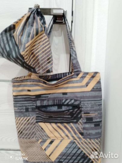 Сумка шоппер и косынка, хлопок