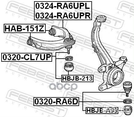 Сайлентблок верхн рычага honda accord CF3/CF4/C