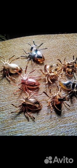 Кольца брошки янтарь