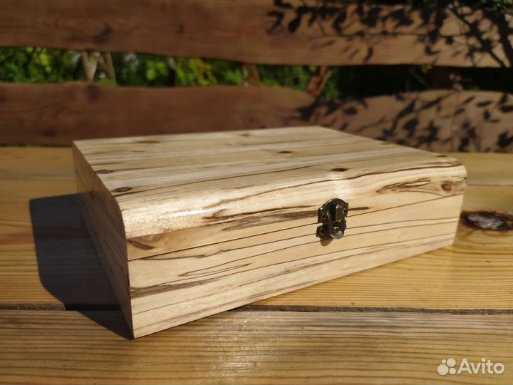 Шкатулка ручной работы из шпальтовой березы