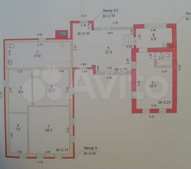 Дом 135 м² на участке 8 сот.
