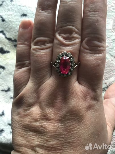 Серебряное кольцо 875 пробы 1973 г