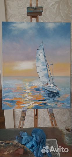Картина интерьерная море парусник