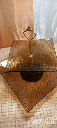 Ваза фруктовница СССР стекло