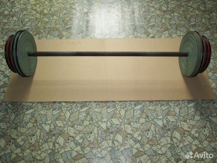 Штанга разборная 40 кг, с обрезинен. дисками, СССР