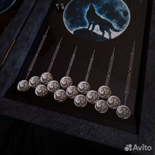 Нарды из стекла Волк