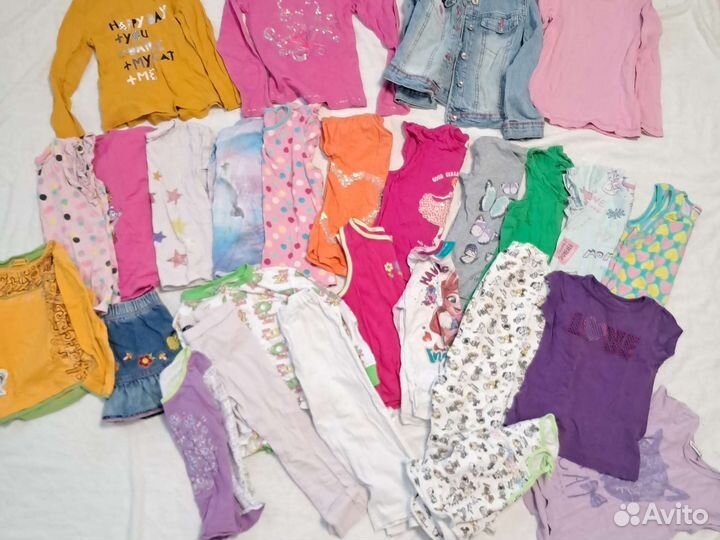 Большой пакет одежды на девочку 104-110-116