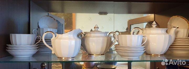 Чайный сервиз 6 персон Золотая лента Вербилки