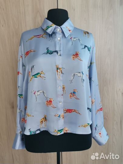 Атласная блузка Zara, р. 56-58