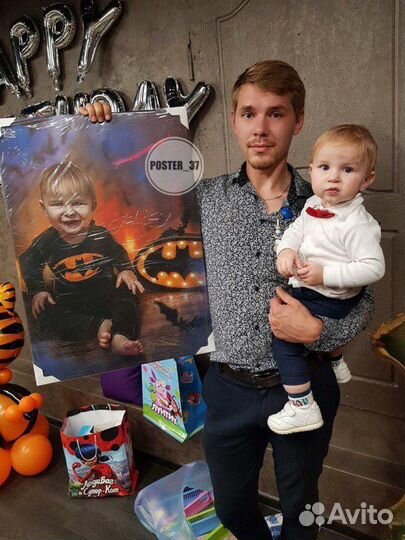 Портрет по фото на холсте