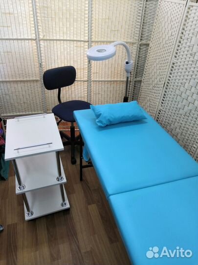 Кушетка косметолога массажный стол 180/60 голубая