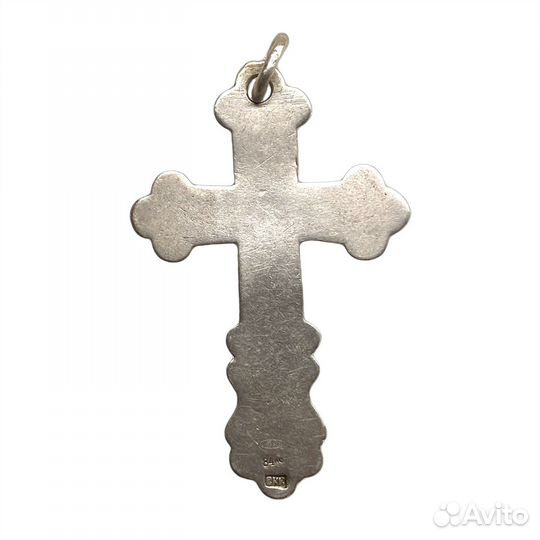 Царский нательный крест.Серебро 84 пробы.Эмали