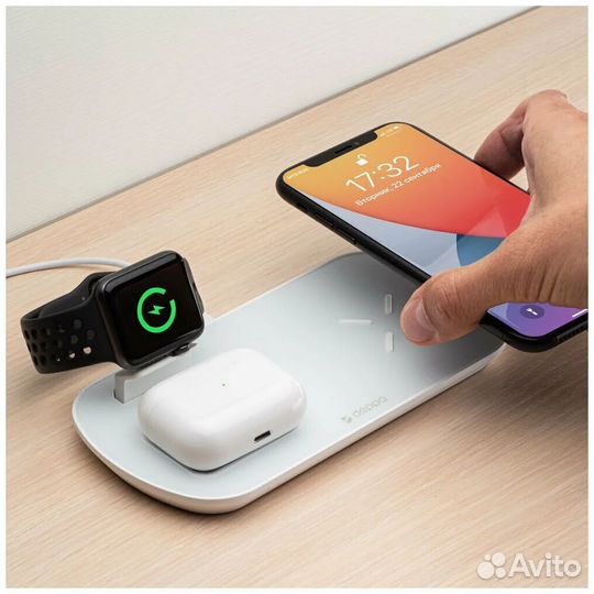 Беспроводное зарядное устройство Deppa 3в1 D-24010