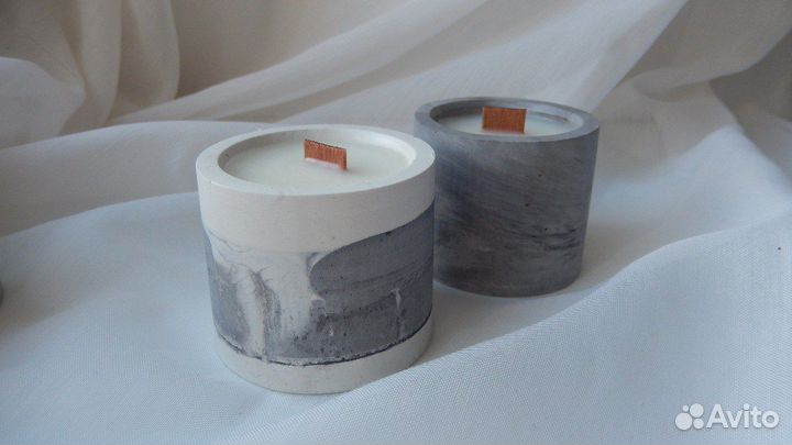 Аромасвеча из соевого воска с деревянным фитилем