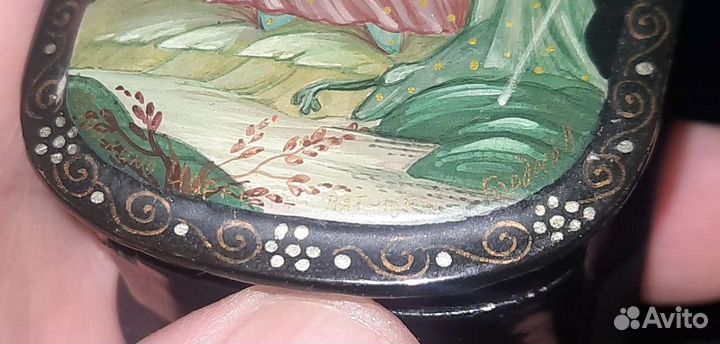 Шкатулка лаковая миниатюра Царевна Лягушка