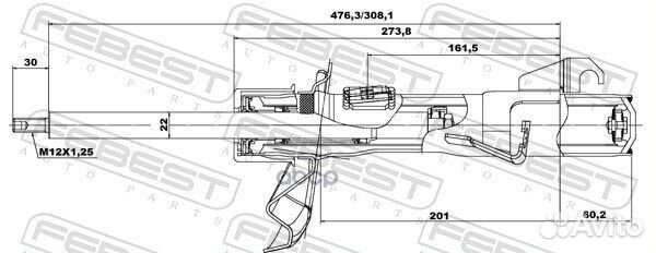 Амортизатор передний левый mazda 3 BK 2003-2010