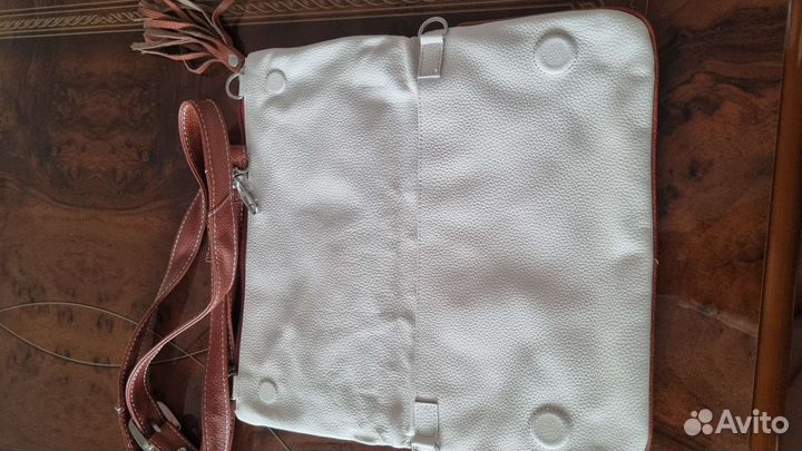 Клатч-сумка нат.кожа с плечевым ремнем