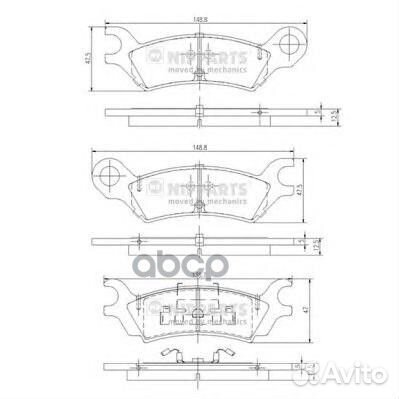 J3613000 nipparts Колодки тормозные дисковые J3