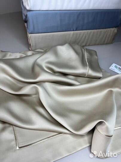 Постельное белье 100% Тенсель Бежевое золото