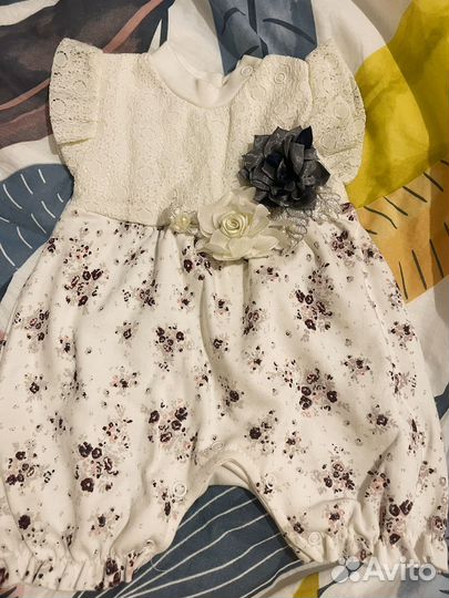 Боди платье для новорожденных 0-4 мес