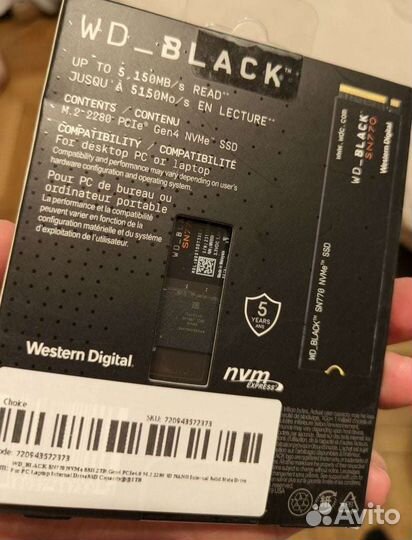 2TB 1TB SSD WD black SN770 новый