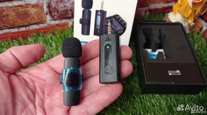 Микрофон петличный беспроводной для телефона+пк