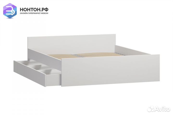 Кровать двуспальная Орион белая с ящиками