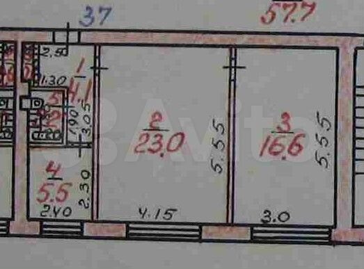 2-к. квартира, 52 м², 5/5 эт.